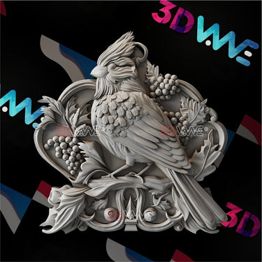 CARDINAL BIRD 3d stl 3DWave.us